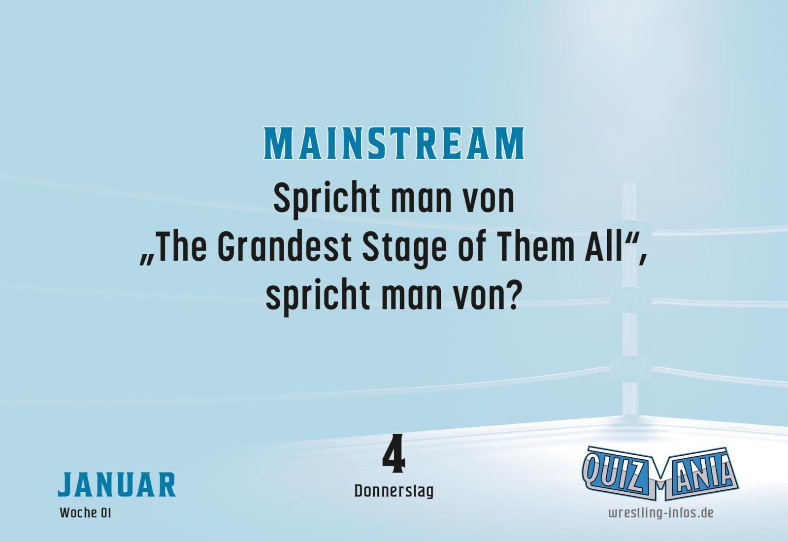 QuizMania - Das Wrestling-Quiz für jeden Tag 2024: Wrestling Kalender | Tagesabreißkalender Wrestling-Wissen an 366 Tagen im Jahr
