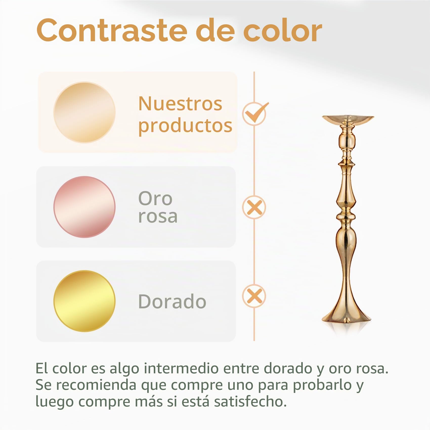 2 Piezas Jarrones de Metal para Decorar Centros de Boda, Pilares, Candelabros, Juego de Soporte para la Cena de Bodas, Centro de Eventos, Decoración del Hogar (Oro, 50cm) | Arreglo floral de metal, juego de portavelas para bodas, fiestas, cenas, centros d