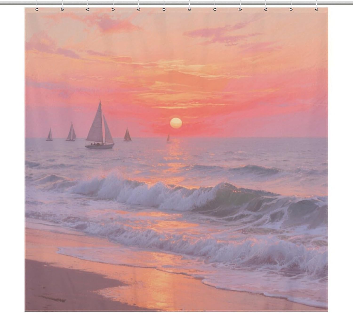 Shower Curtains Fabric Shower Curtain Liner Liner Showers Curtain Sunrise on The Seaside Showers Curtin Opaque for Privacy Protection Water Splash Protection High Aesthetics