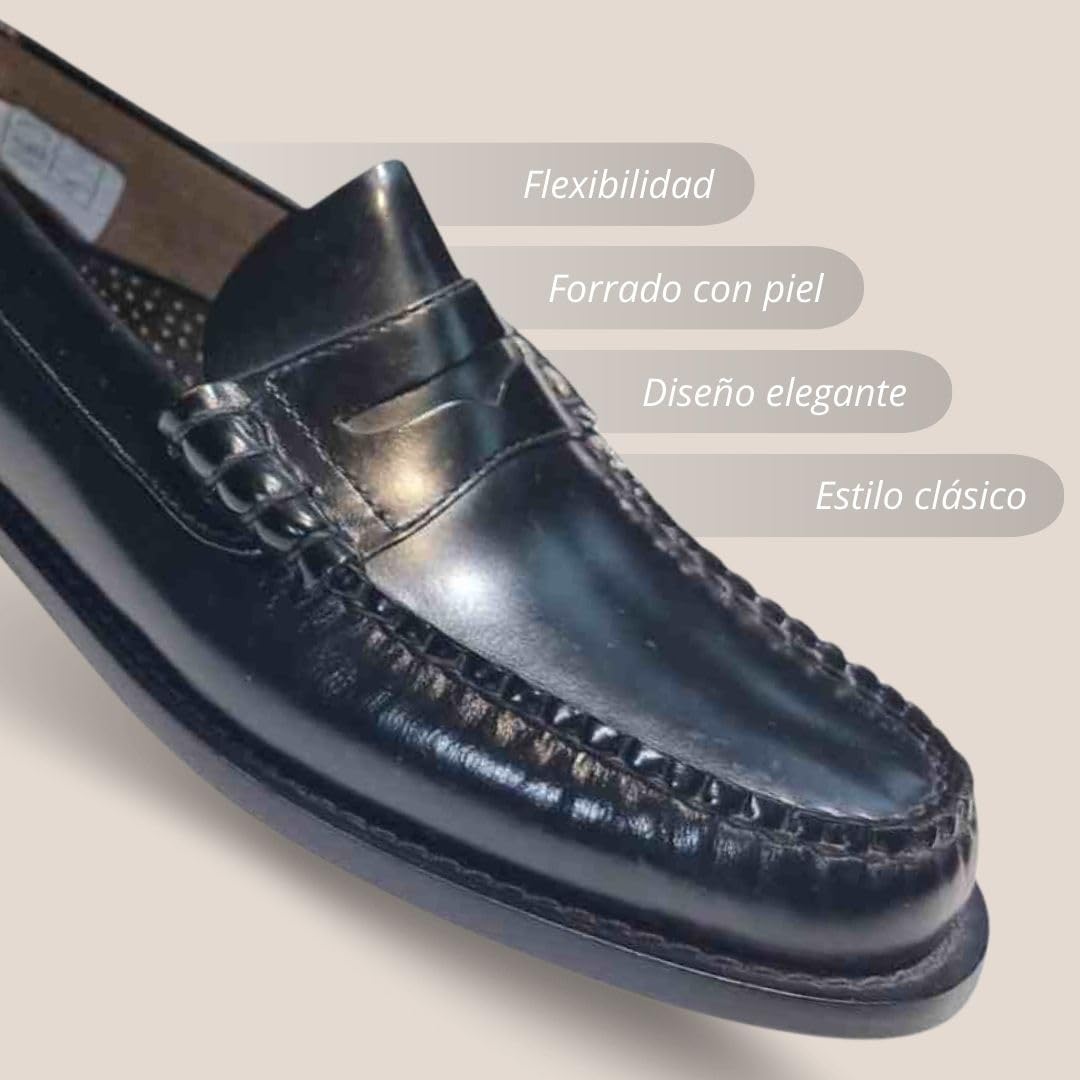 Zapatos Castellanos de Vestir para Hombre, Zapatos de Piel Sin Cordones, Mocasines Elegantes para Traje y Eventos