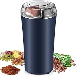 PRAGAT VIEW Electric Coffee & Spice Grinder Small Portable & Compact Grinding Mill with Stainless Blade for Bean Spices Herb and Tea Perfect for Home & Kitchen