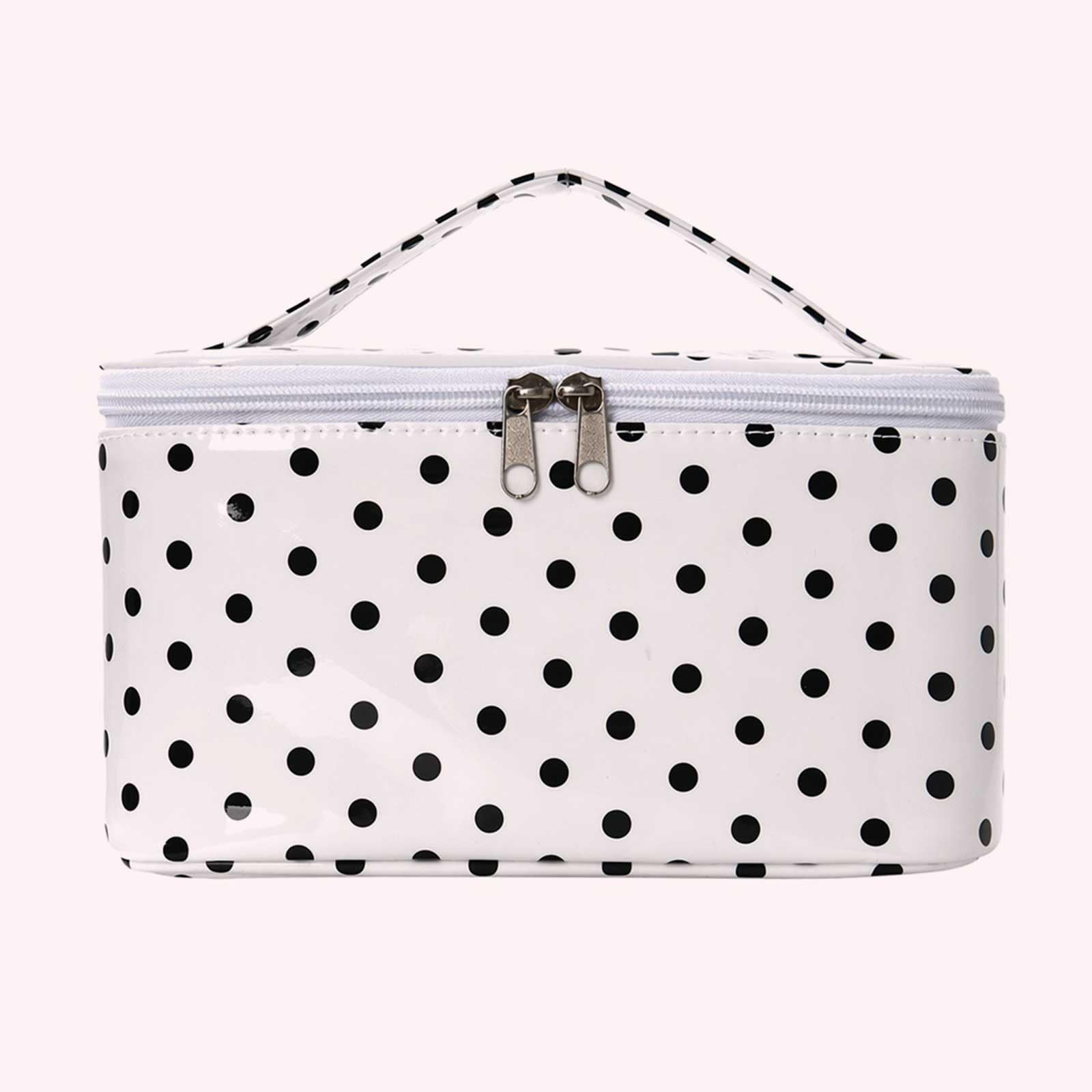 Damski PU Polka-Dot Boho Tote organizer duża pojemność (srebrny)