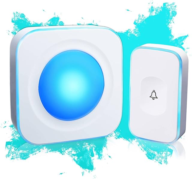 Wireless Doorbell 1200 Feet Plug in Door Bells Wireless Cordless with 36 Melodies 4 Volume Flashing Light (1Receivers 1Button White)