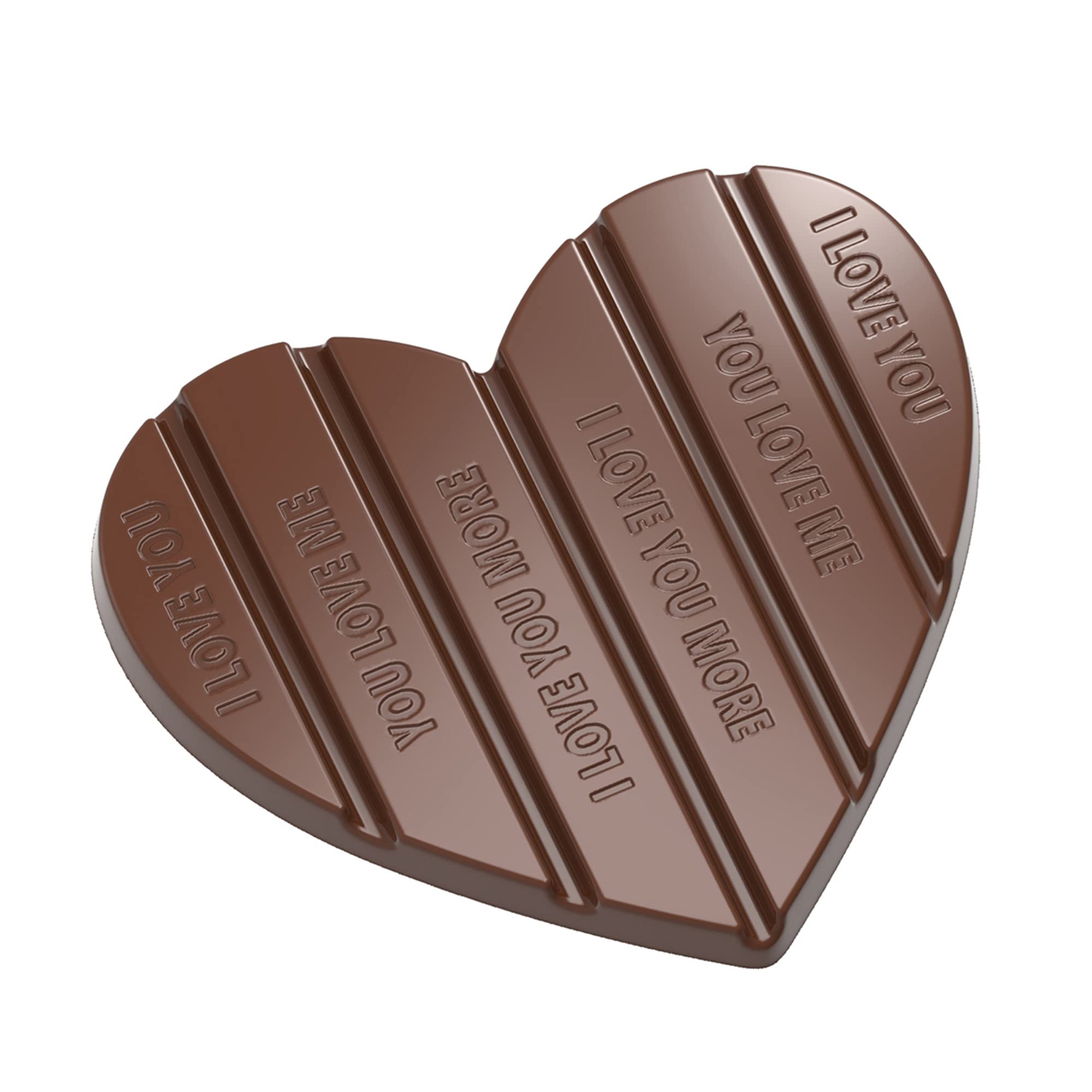 EcoBaker CW12044 – Chocolate World – Polycarbonate Mould – Heart Love Tablet - Chocolatier Genuine