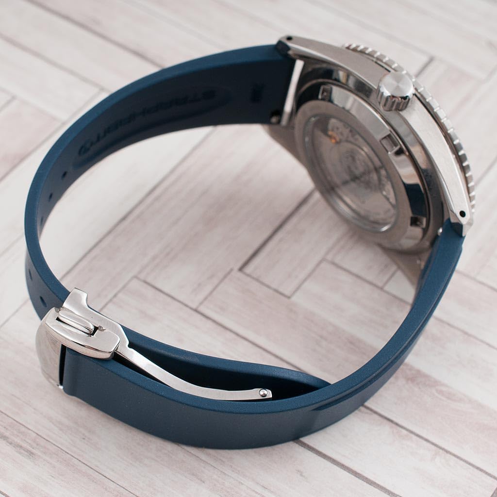StrapHabit Quick Release Deployant Rubber Watch Strap For Large and Small Wrists - Women and Men - Band FKM Deployment 19mm, 20mm, 21mm, 22mm - Image 9