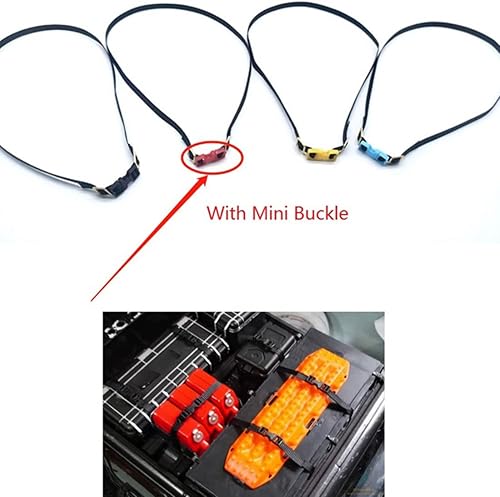 HAYLEY 5 piezas de cuerda para equipaje de techo de coche RC para 110 RC Crawler Car AXIAL SCX10 Traxxas TRX4 RC4WD D90 CC01 rojo