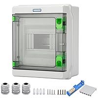 Vista 11 de MOLLOM Caja de protección de distribución MCB del disyuntor de 2 vías con carril DIN, impermeable IP65, para interiores y exteriores