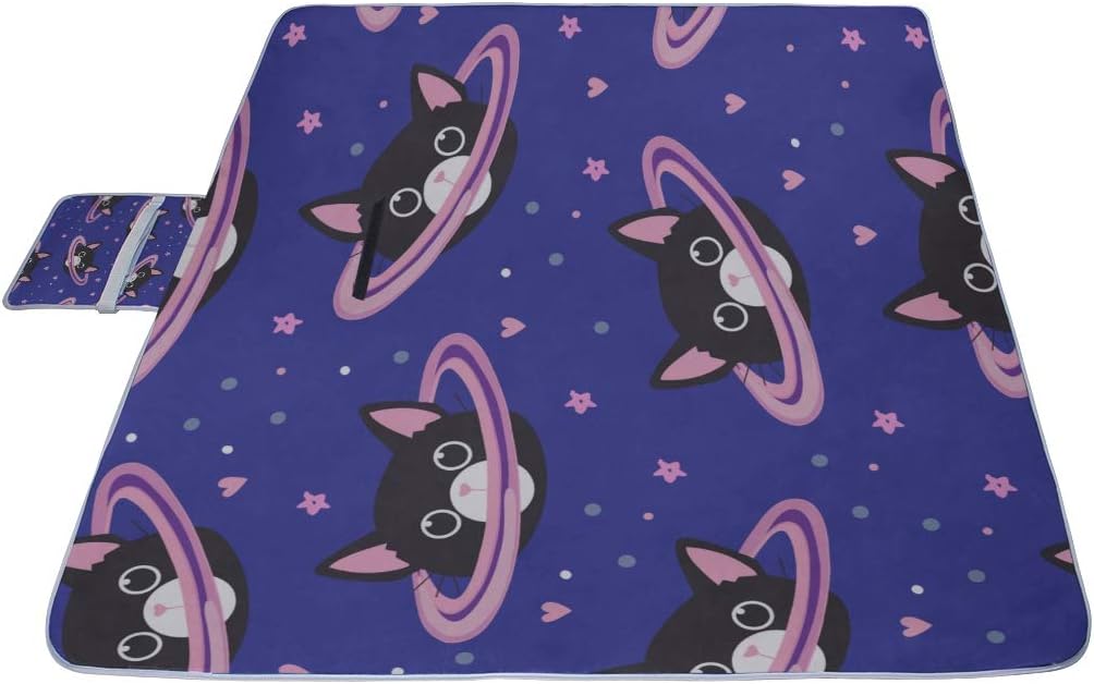 レジャーシート 小柄 黒い猫 ピクニック 折りたたみ 撥水 アウトドア クッション マット コンパクト 花見 運動会 キャンプ 遠足