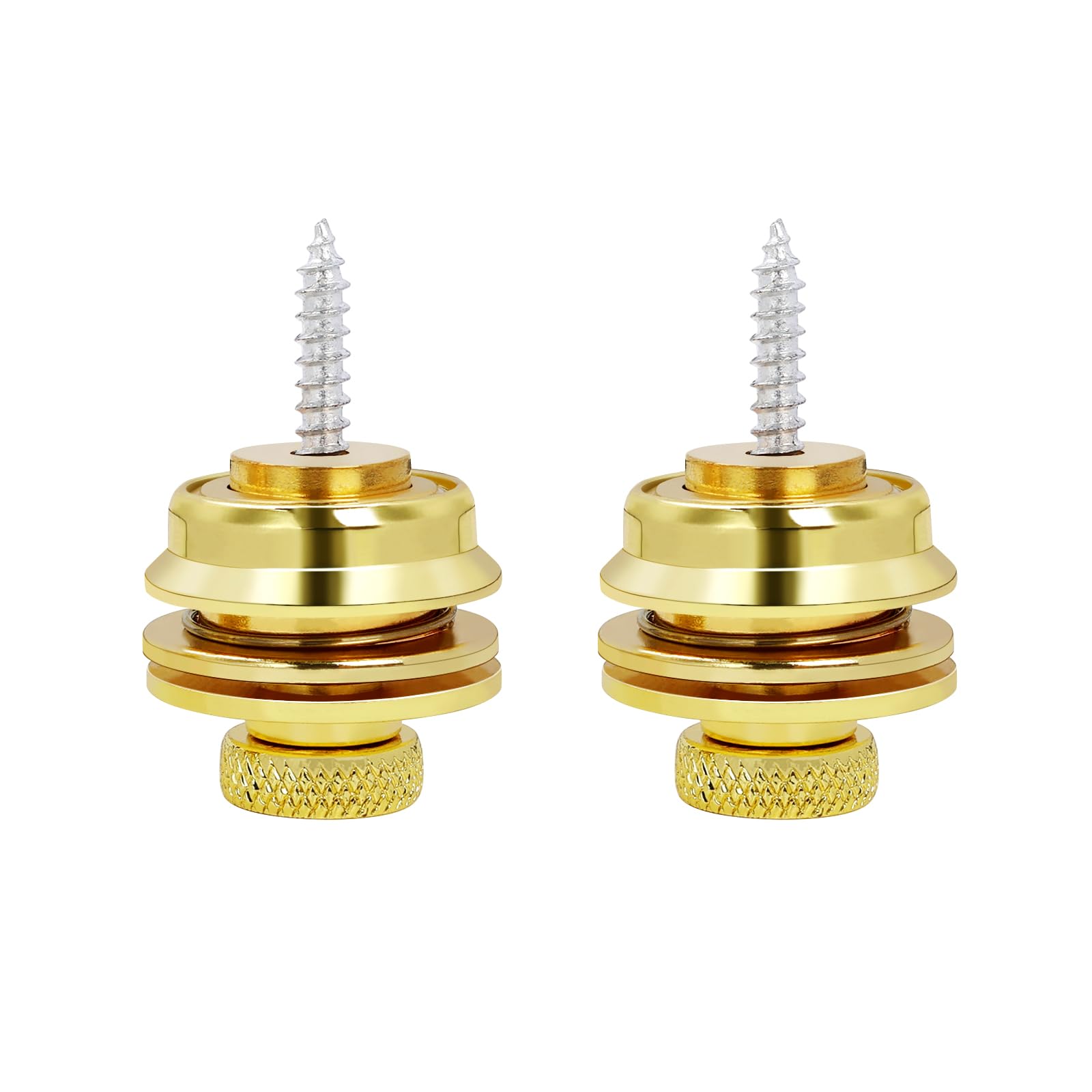 Banworks Quick-Release Locking Strap Buttons Flat Head Security Straplocks for Acoustic/Electric Guitars Pack of 2 JT/DSBDK-02 Golden - Image 4