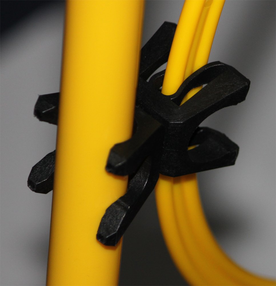 Boje Sport - Set Di 10 Clip Per Aste Con Diametro Di 25 Mm, Nero, Per