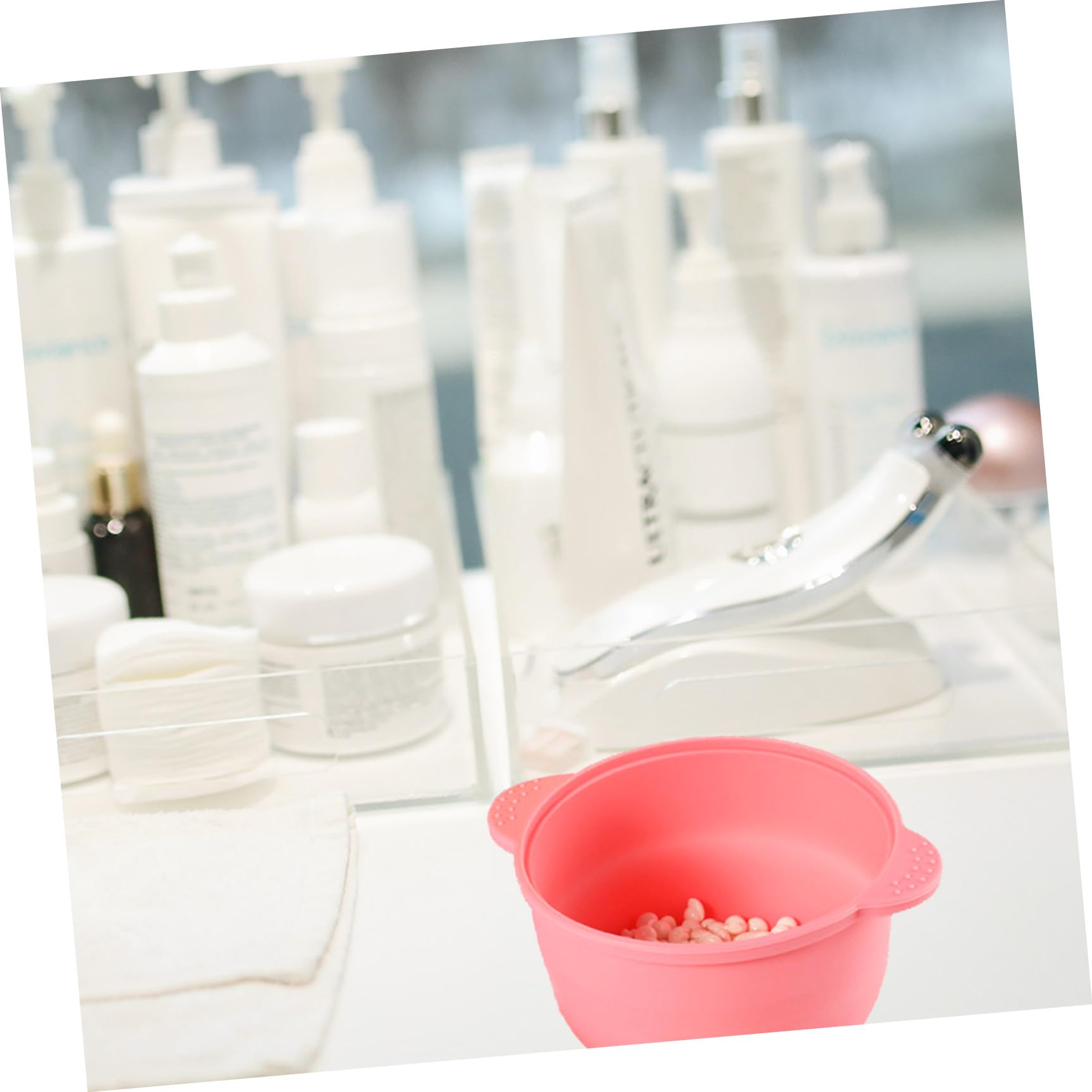 NUOBESTY 5pezzi Ciotola Per Sciogliere Cera Silicone Per Depilazione Accessorio Pratico e Sicuro Rosa Capacità Facile Da Pulire e Maneggiare Senza Scottature
