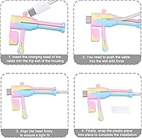 Vista 5 de 6 juegos de protectores de cable de carga para Apple de 18 W/20 W, protector de cable de teléfono antideslizante de silicona a prueba de polvo, 3