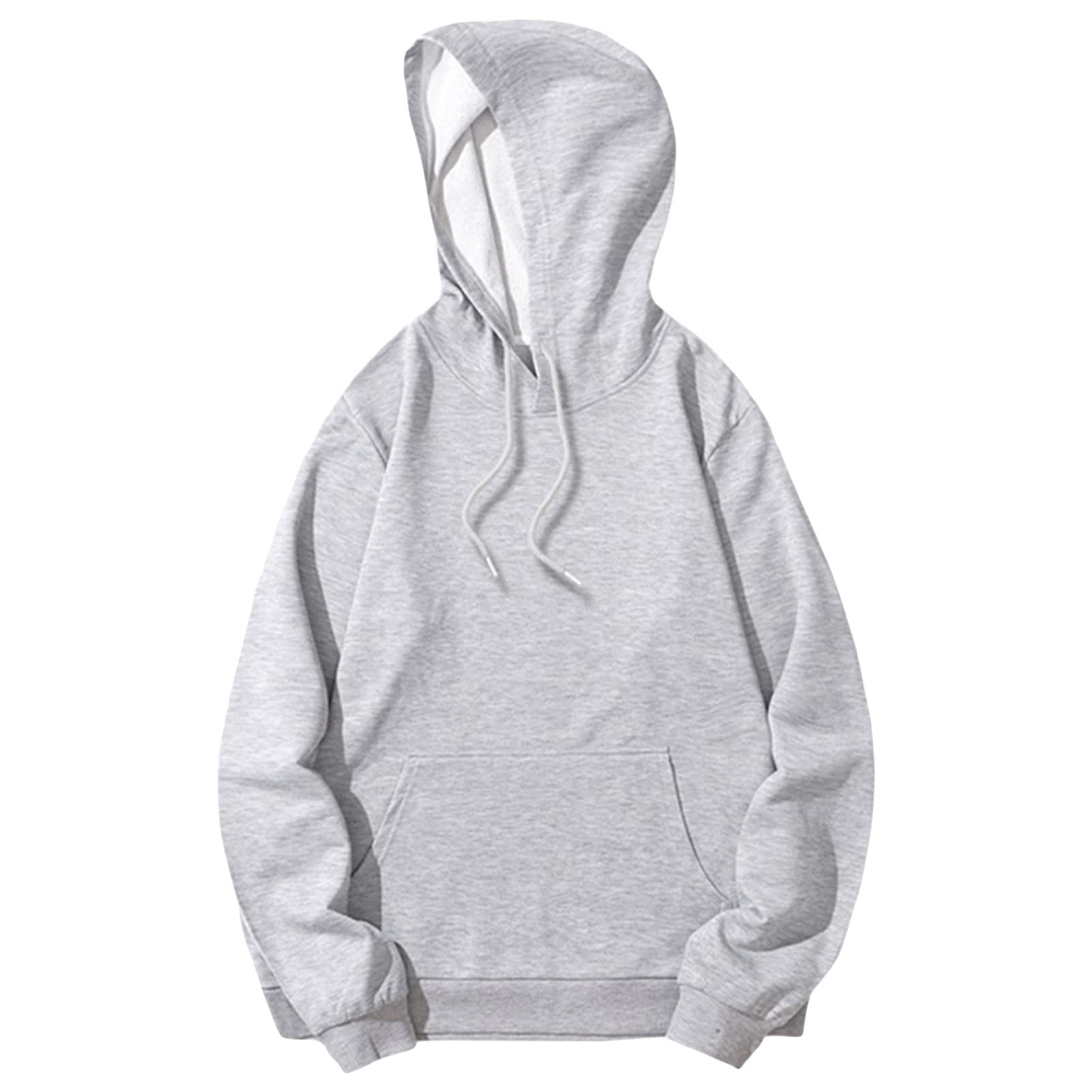 Maiyifu-GJ Men's Lightweight Casual Athletic Hoodies Long Sleeve Drawstring Hooded Pullover Hoodie Sweatshirts With Pockets (Light Grey,Small)