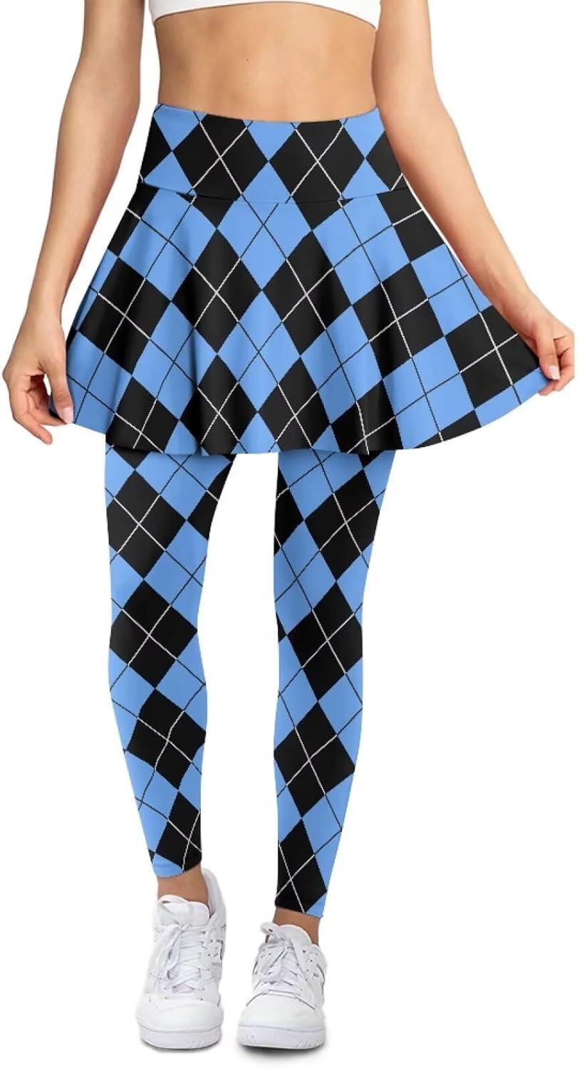 Women's Tennis Leggings with Skirts Soft Comfortable Athletic Gym Skirt with Leggings for Yoga Pilates XS-3XL