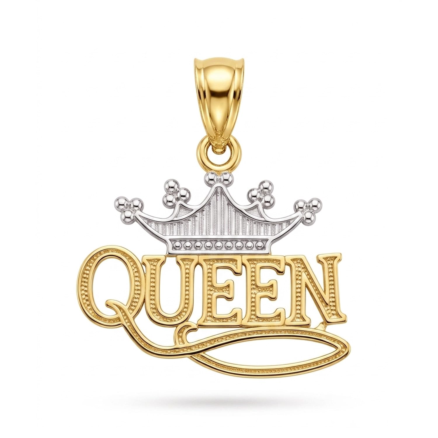 Gold Queen with Tiara Charm - 14 Karat Solid Gold-image-32
