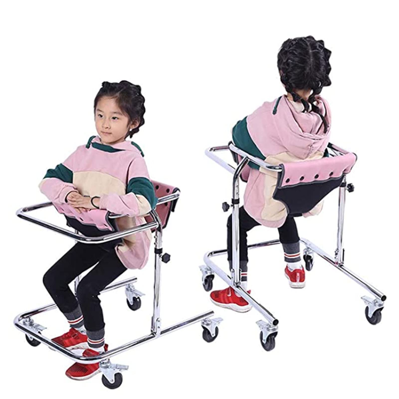 Andador con Andador para Rehabilitación Infantil, Ayuda para Caminar con Asiento, Ayuda para Movilidad para Caminar, Ayuda para la rehabilitación de las extremidades Inferiores, Soporte para Entrenami