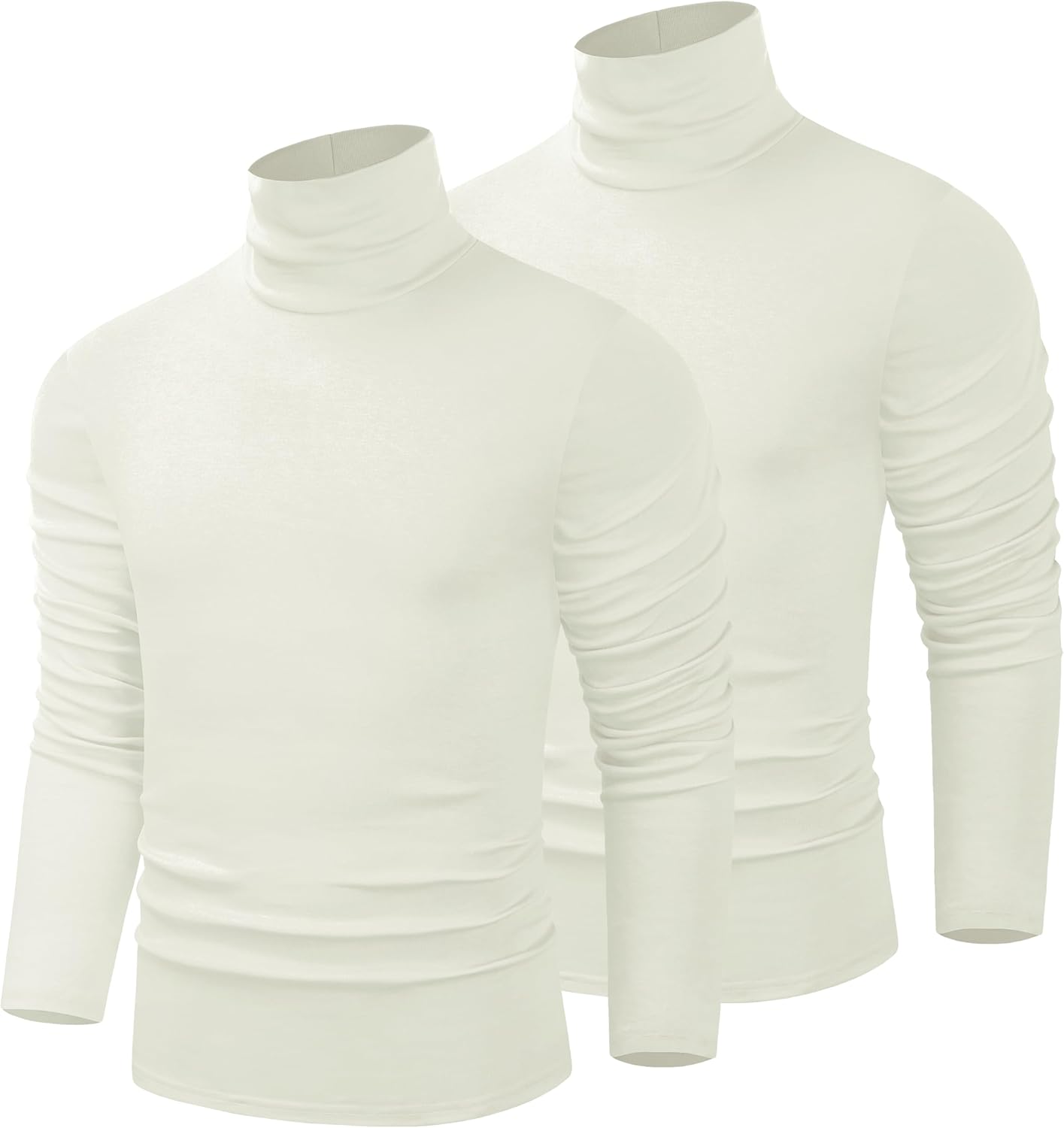 TAPULCO Men Turtleneck Long Sleeve Knitted Pullover Basic Slim Fit Casual Soft Comfy T Shirts