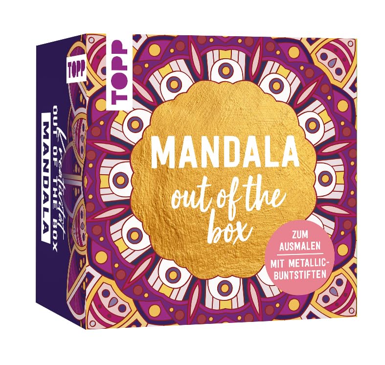 Kreativität out of the Box: Mandala ausmalen: Anleitungsheft, 30 Ausmalkarten, Metallic-Buntstifte
