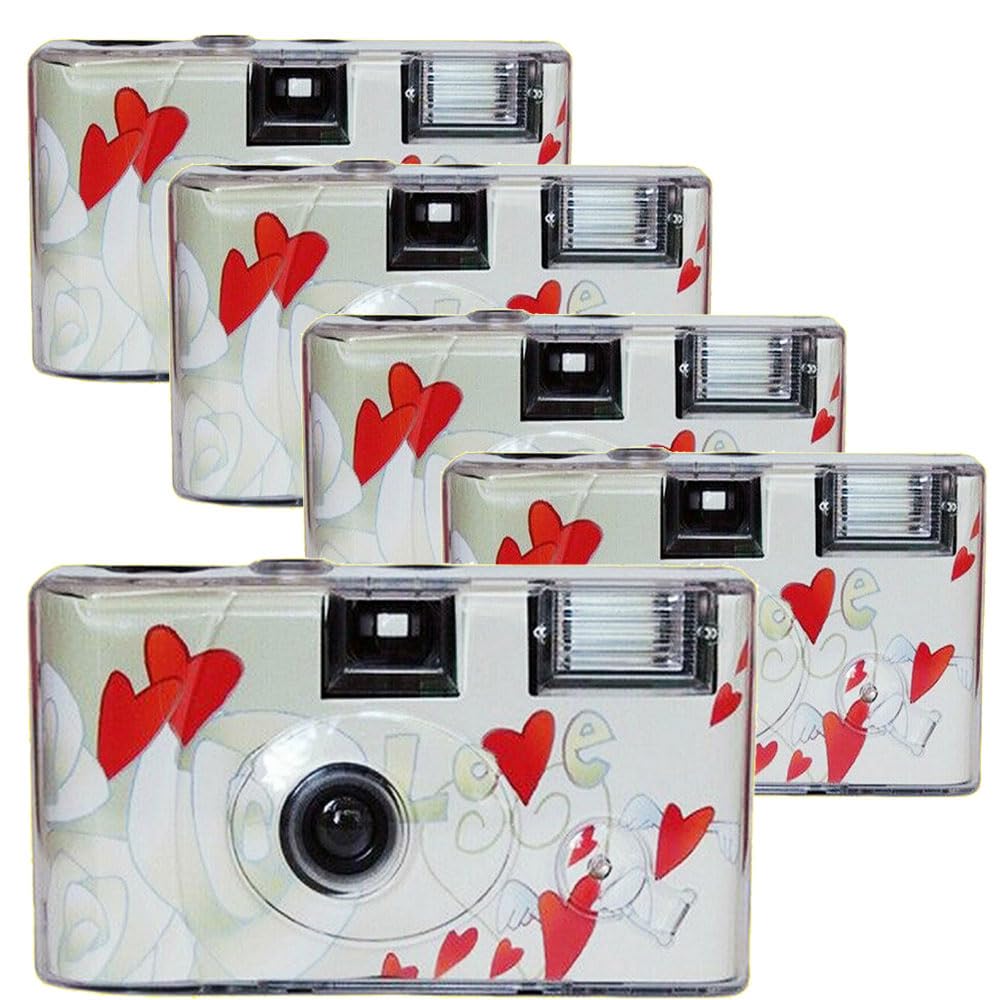 5X Topshot Fliegende Herzen Einwegkamera/Hochzeitskamera (27 Fotos, Blitz, 5-er Pack) MHD 12.2025