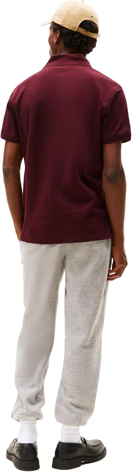 Tommy Hilfiger Men's Short Sleeve Polo Shirts in Classic Fit with Stretch and Organic Pique Cotton