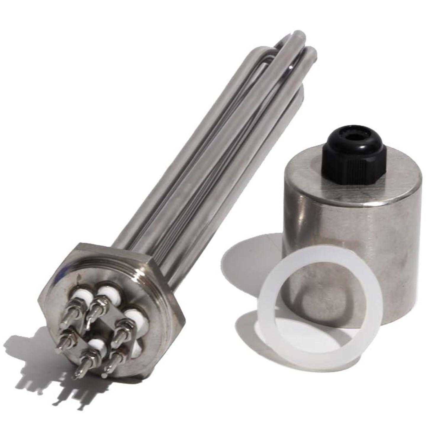 1Pcs DN40 (47mm) Water Heater Heating Element 220V 380V 3KW 4.5KW 6KW 9KW 12KW All 304 Stainless Steel(Grey,380V_9KW290L DN40 304SS)