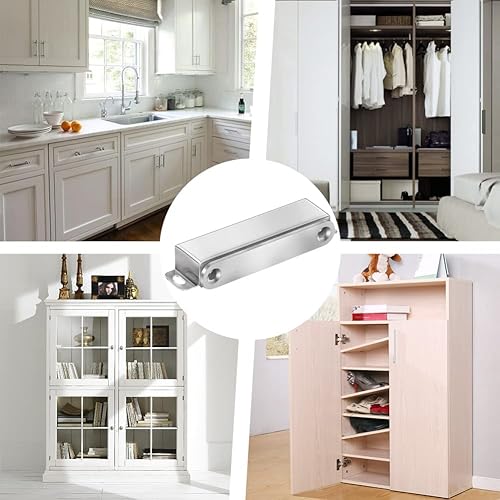 Miniatura 6 de Onarway - Imán de Captura Magnético para Puerta 60lbs de Tirada Fuerte, Pestillos de Gabinete, Herramientas de Acero Inoxidable Cromado, Cierre de