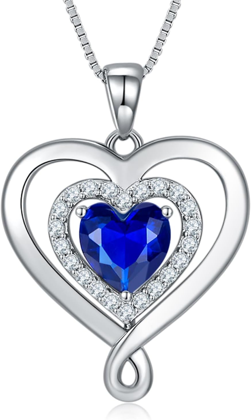 S925 Sterling Silver Jewelry for Women Infinity Heart Birthstone Love Necklace Anniversary Birthday Gifts for Wife Her Girlfriend Diamond Necklaces Gift for Mom Christmas Mother’s Day Valentine’s