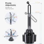 Coolpow Car Cup Holder Phone Mount for Car【Ultra Stable】Upgraded Adjustable Long Neck Cell Phone Holder Car Cupholder Support Cellulaire Auto Car Phone Holder Mount for iPhone Samsung All Smartphones