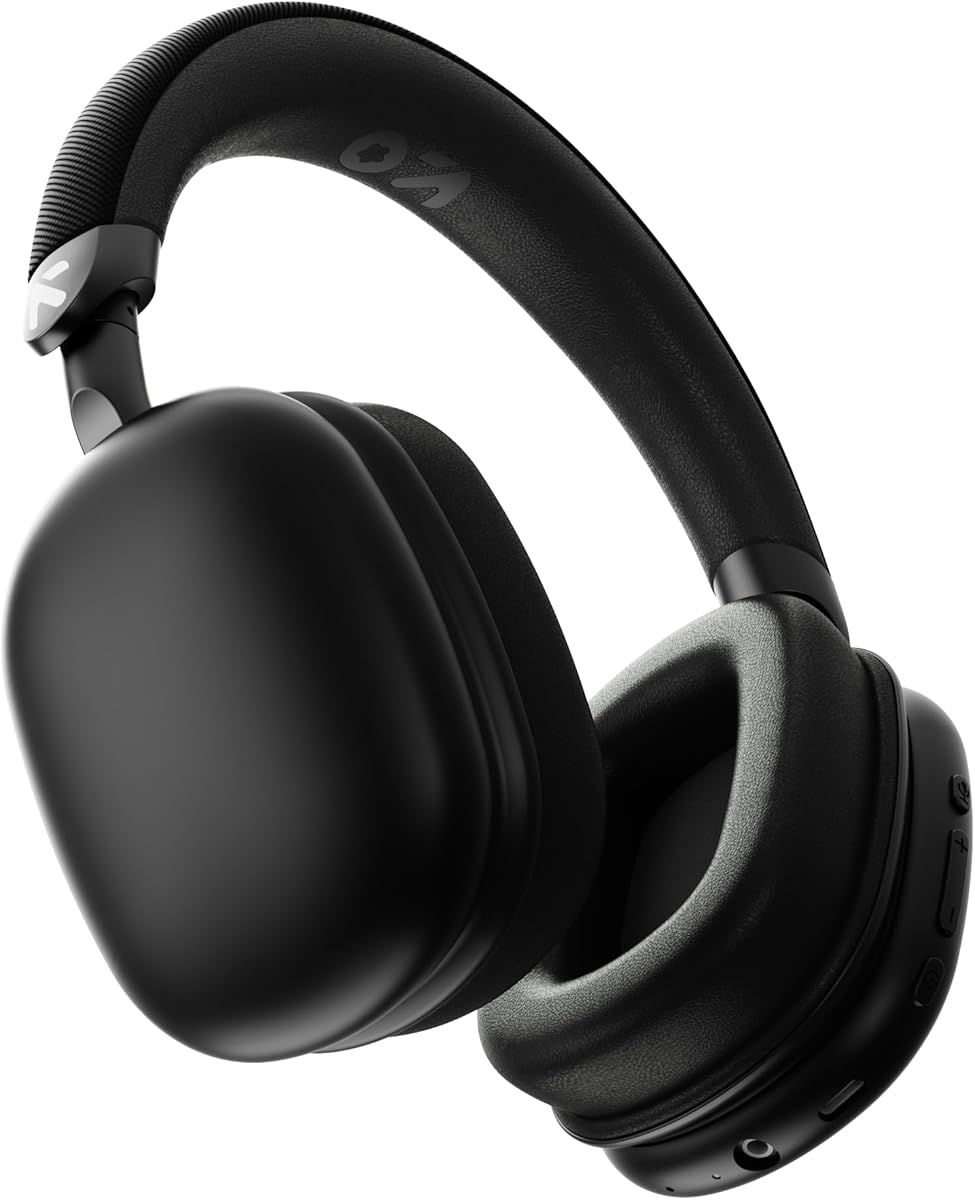 GOBOULT Newly Launched Fluid X Headphones Bluetooth Wireless with 60H Playtime, 40mm Bass Driver, Zen ENC Mic, Type-C Charging, Combat™Gaming Mode, BTv 5.4, Headphones Wireless with mic (Jet Black)