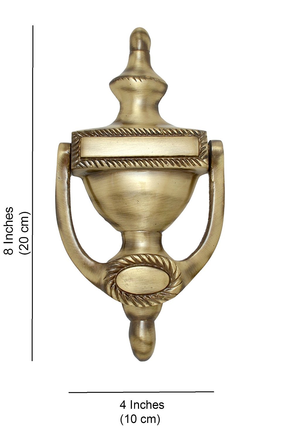 eSplanade Style Colonial Laiton Heurtoir de Porte, Jaune, 4 x 2 x 20,3 cm