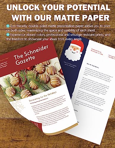 Thin Double-Sided Matte Presentation Photo Paper, Brochure Flyer Paper, 8.5 X 11, 37Lb, 100 Sheets For Inkjet Printer Pikapoka (P8511Yb140Dm) #TOP1