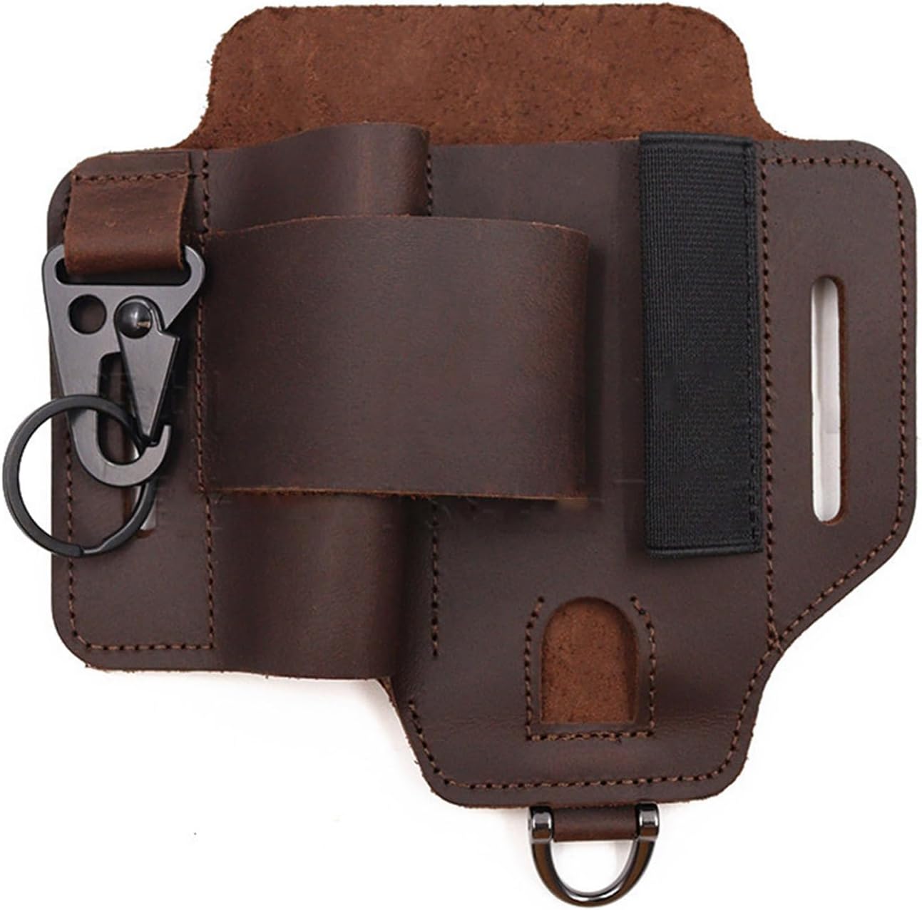 Leather Belt Sheath With Key Holder Pen Clip Tactically Tool Holsters Multitool Leather Sheath Organizers Belt Waist Bag Leather Belt Sheath Key Holder Belt Accessory Tool Organizer Pouch