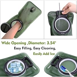 Hydration Bladder, 2.5L Water Bladder for Hiking Backpack Leak Proof Water Reservoir Storage, 2.5 Liter BPA-Free Water Pouch Hydration Pack Replacement for Biking Climbing Cycling Running, Green