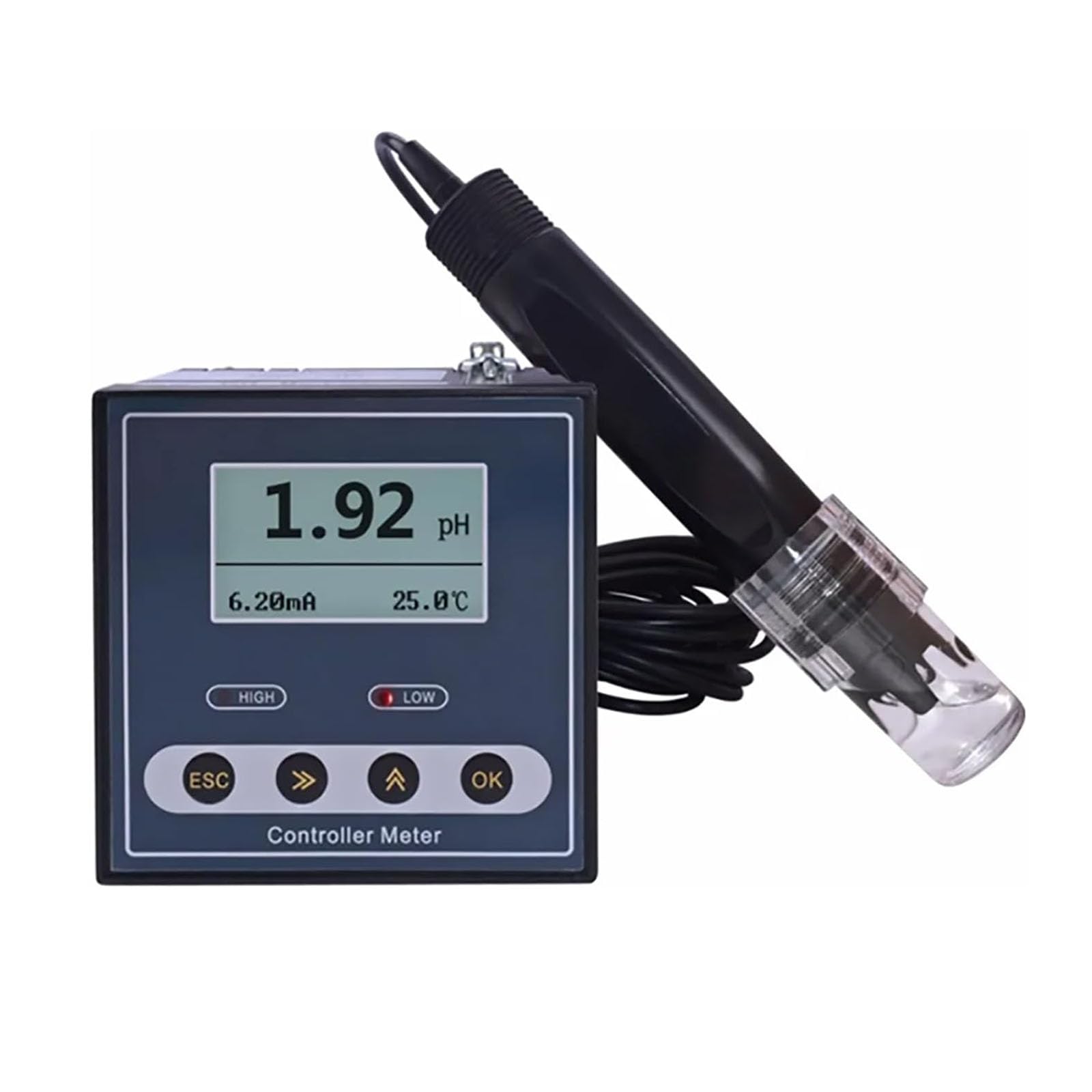 Laboratoryjny miernik pH, laboratoryjny monitor jakości wody z wyświetlaczem LCD, dokładność ± 0,02 pH i rozdzielczość 0,01pH, 0,00~14,00PH, zakres pomiaru i łatwa kalibracja, dla środowiska
