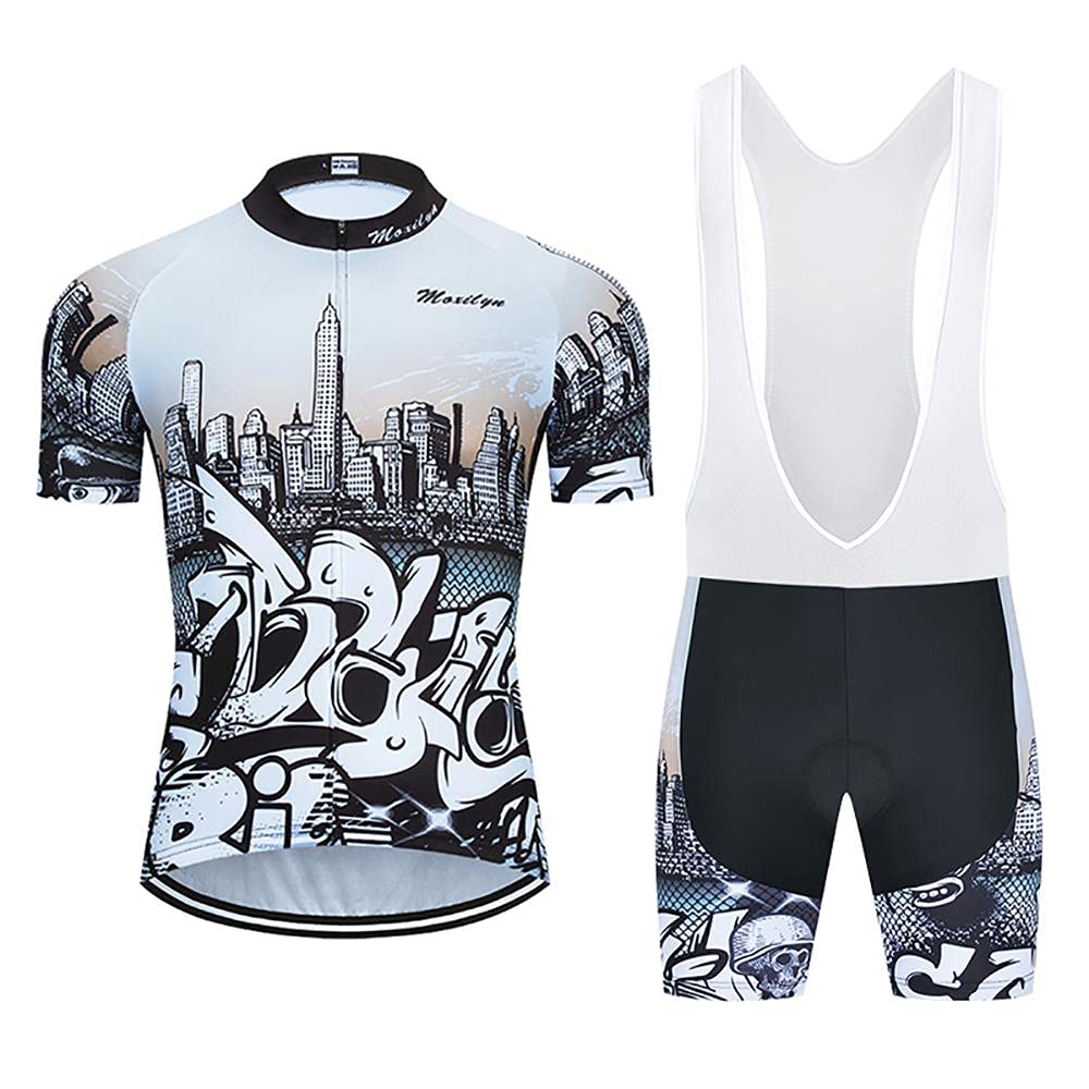 Moxilyn Vêtements De Cyclisme Hommes Complet Maillot Cyclisme +20D Gel Bib Shorts Vtt D'été Ensemble De Vélo