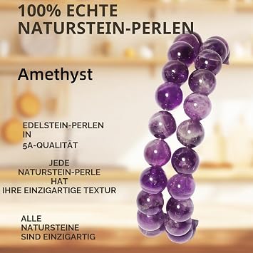 8MM Natural Stone Beads Round Loose Beads Gemstone for Jewellery Making with Crystal Stretch Cord (Cotton Amethyst 45pcs)