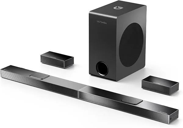 ULTIMEA Soundbar 5.1.2 Surround Sound System with Dolby Atmos, 8" Wireless Subwoofer, Upward-Firing Speakers, Home Theater Audio for TV with 4K HDR Support, Nova S80 (2025 Upgraded Model)