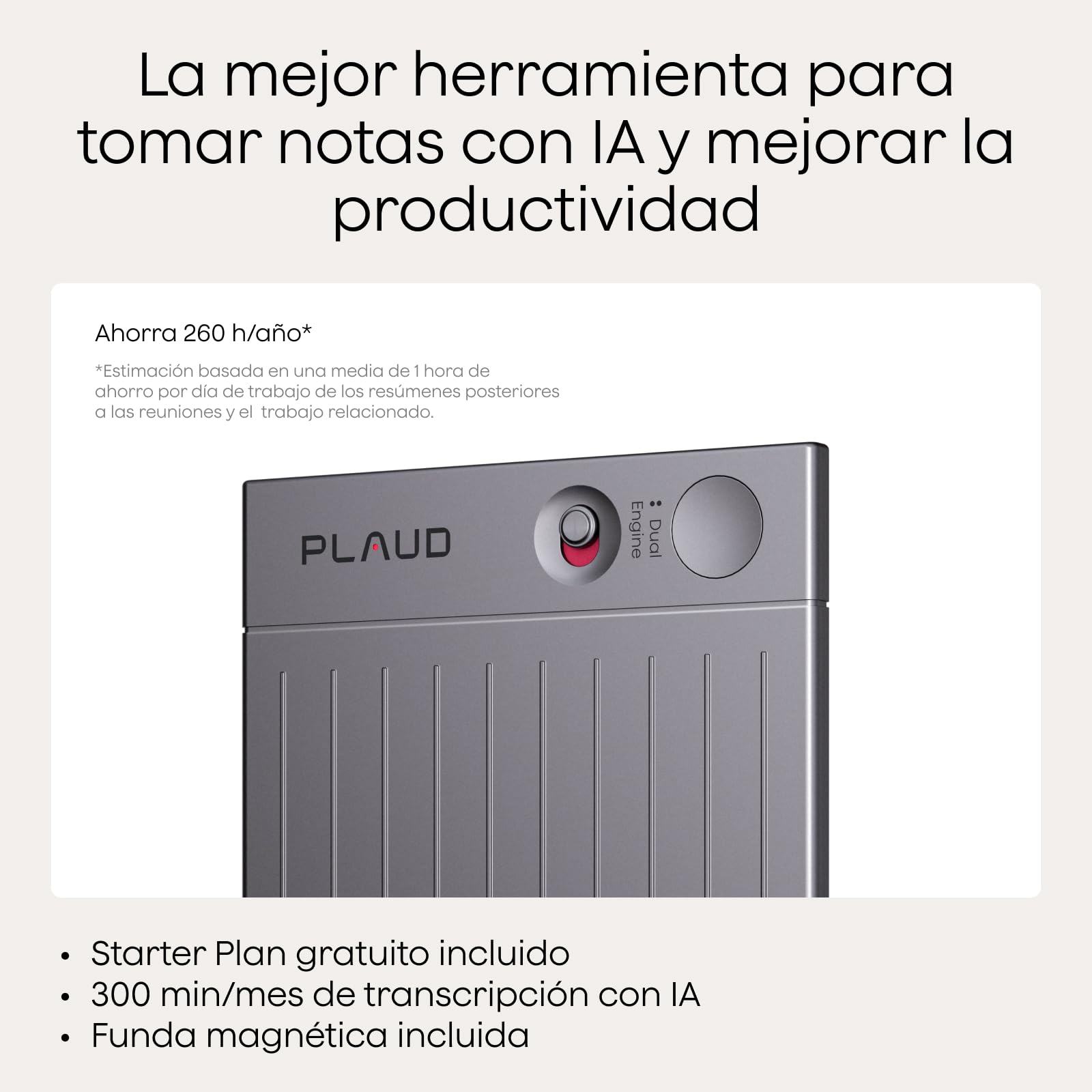 Plaud Note Grabadora de Voz IA con Funda Negra Transcribe Resume Transcripción IA, Soporta 112 Idiomas Control de Reunión con App Genial para Lección Llamada Entrevista Charlas Clases Teams | Control por App Transcripción y Resumen de IA Soporte de 112 Id
