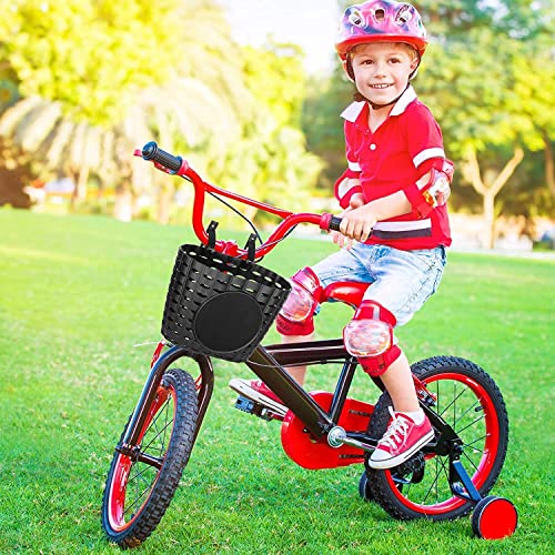 YL traV Kids Bike Basket with Adjustable Straps Design, Handlebar Bicycle Basket for Children Bike Accessories (Black) - Thumbnail 4