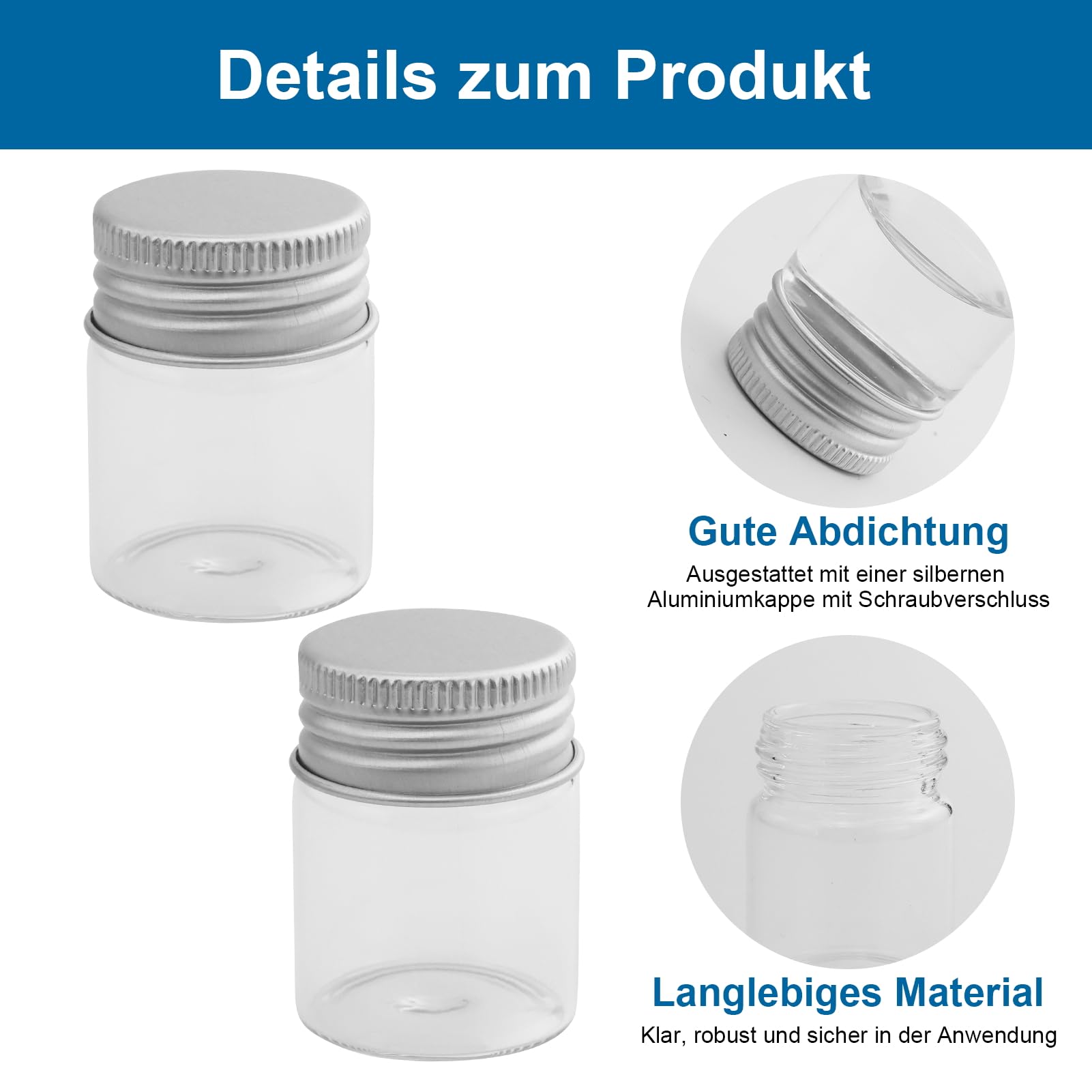 Małe szklane buteleczki o pojemności 15 ml, przezroczyste buteleczki na próbki, mini butelki szklane z aluminiową zakrętką, do samodzielnego wykonania biżuterii, na prezent ślubny, dekoracja, 20 sztuk
