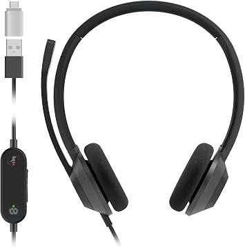 Cisco Systems Cisco 322 Binaural Noise Cancelling Headset Long Time Comfort Ergonomic Design Wired USB Cable Type-A Type-C Connection Online Meeting/Call Center/Remote Work