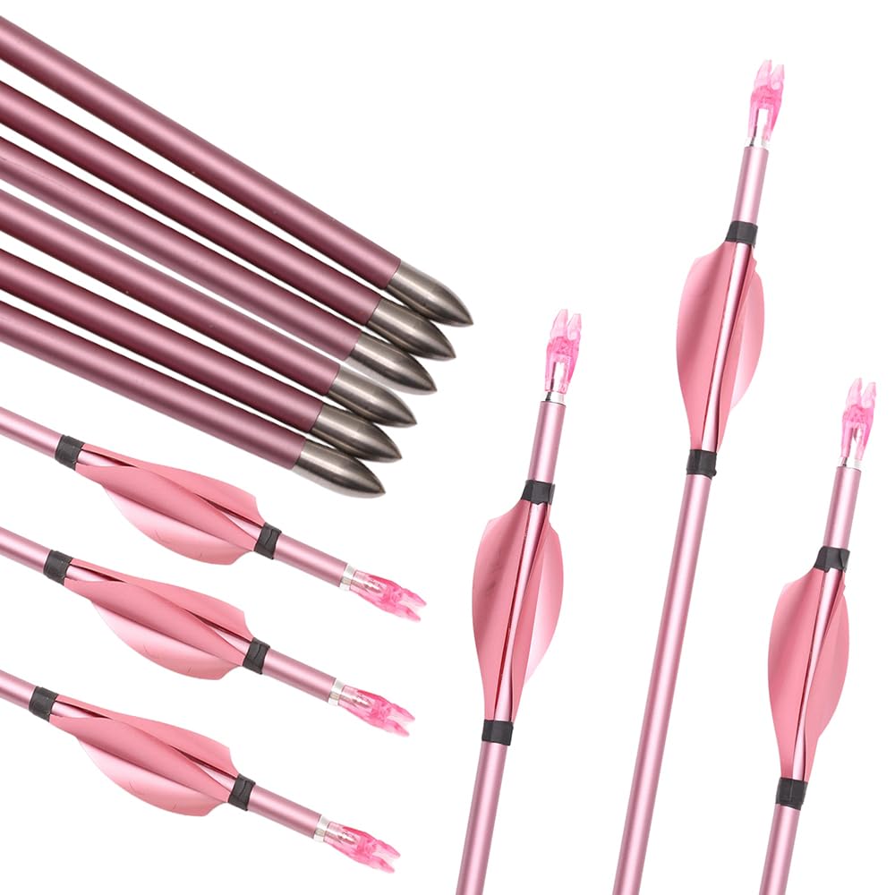 12 Stück ID 4.2mm Rosa Spiralfederpfeile Spine 500 600 700 800 900 1000 Pure-Carbon Pfeil für Compound Bogen Recurve Bogen Jagd Bogenschießen