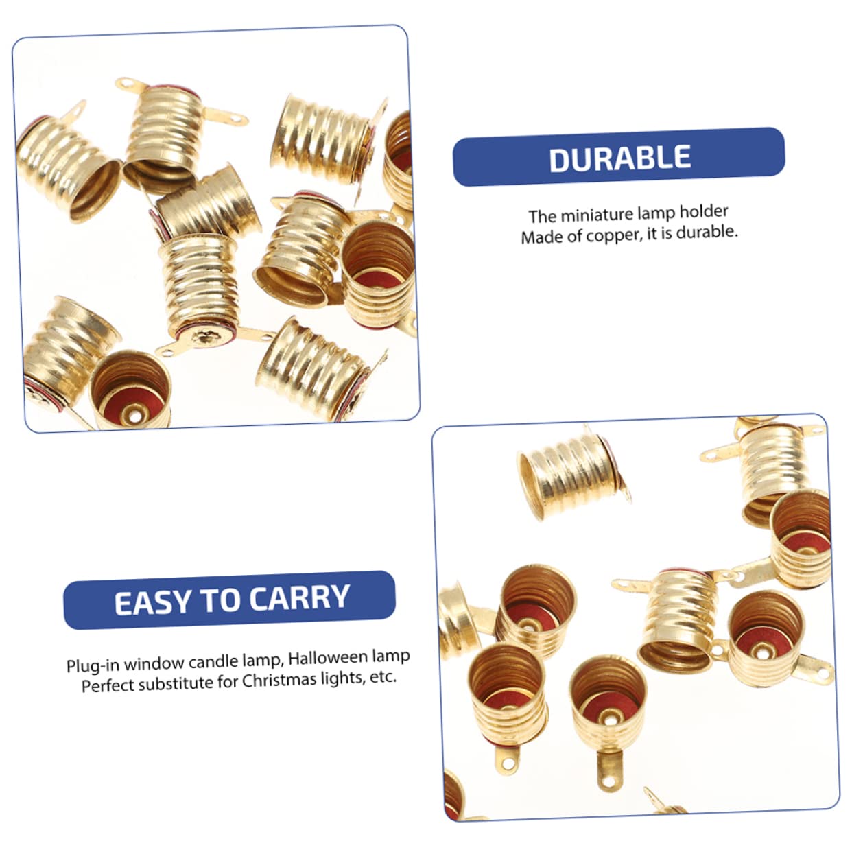 WOONEKY 5 Set Di Portalampada A Led Con Vite in Ottone Portalampada Con Base Piccola Per 50 Pezzi*5