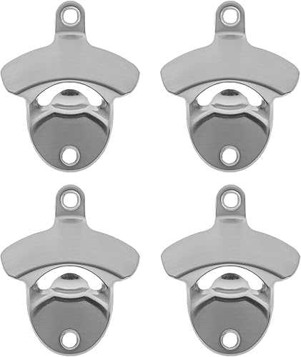 Miniatura 26 de Abrebotellas montado en la pared, bronce antiguo, abridor de tapa de cerveza montable, acero inoxidable (paquete de 1) Bronce antiguo,Negro -,Cobre