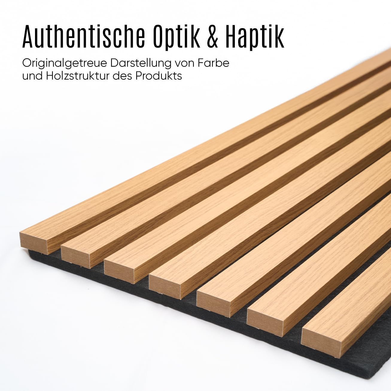 Akustikpaneele Holz, 2er Set, je Paneel 120 x 60 x 2,1 cm, 1,44 m², 3D Holz-Wandpaneele für bessere Raumakustik, Wandverkleidung innen (Sand-Eiche)