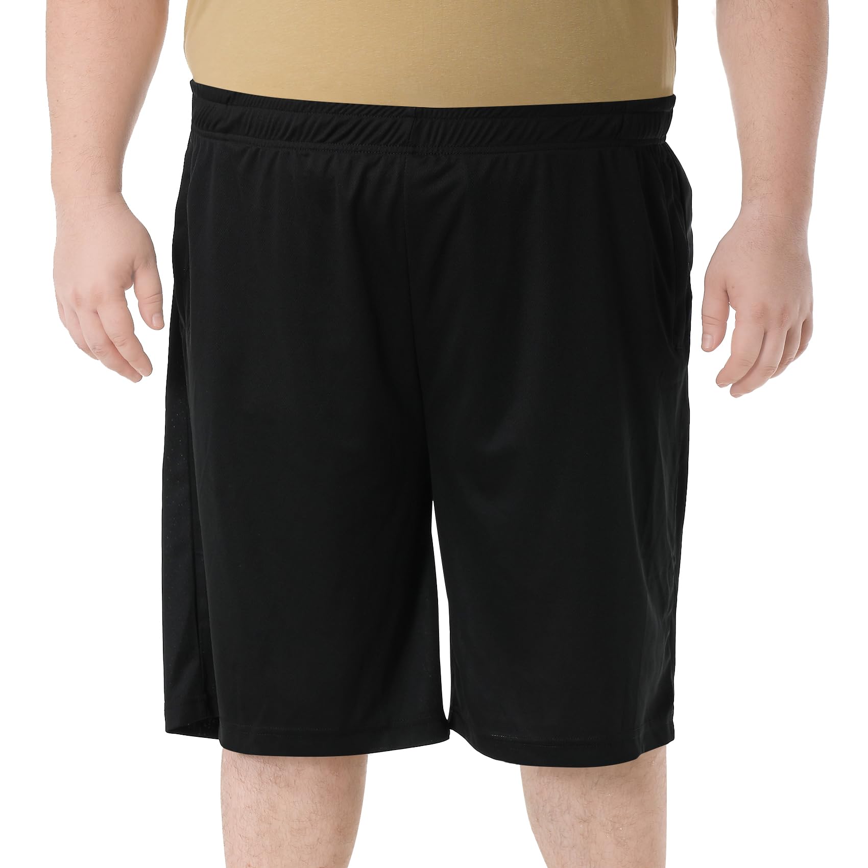 Mens Basketball Shorts Athletic Lightweight Dry-Fit Training Workout Shorts Zipper Pockets Regular Big and Tall