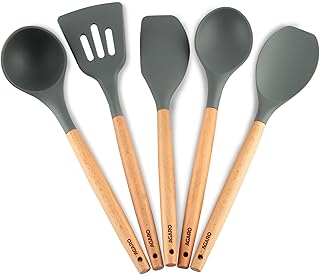 AGARO Silicone Spatula Set of 5, Large Heat Resistant Spatula for Cooking, Baking and Mixing, Non-Stick Cookware for Kitch...