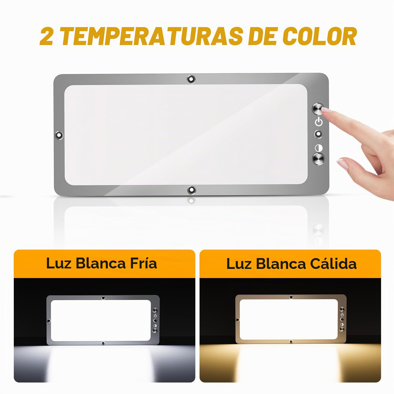 2PCS 12V Luces Interiores Led, 15W 2000LM 12V Lámparas LED, 198-LEDs Luces Caravana Interior, 12v Camper Luces Caravana Interior para Van RV Motorhome Furgoneta