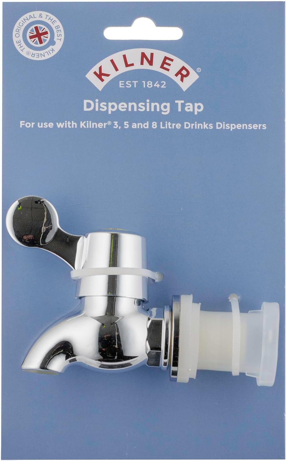 Kilner Replacement Tap for Drinks Dispensers Drip-Free Design with Leak-Proof Silicone Washers Fits 3 L, 5 L and 8 Litre Dispensers Easy to Install and Clean