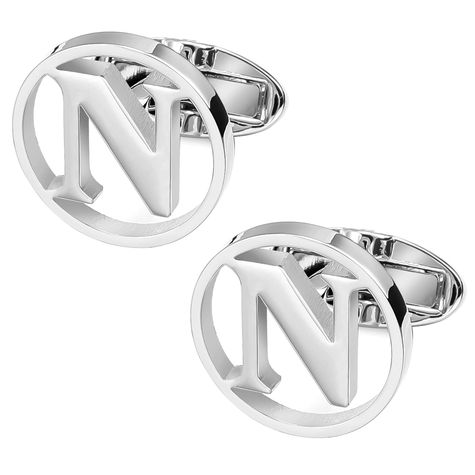 GWD Cufflinks for Men Classic Tuxedo Shirt Wedding Cuff Links Personalized Initials A-Z Gift